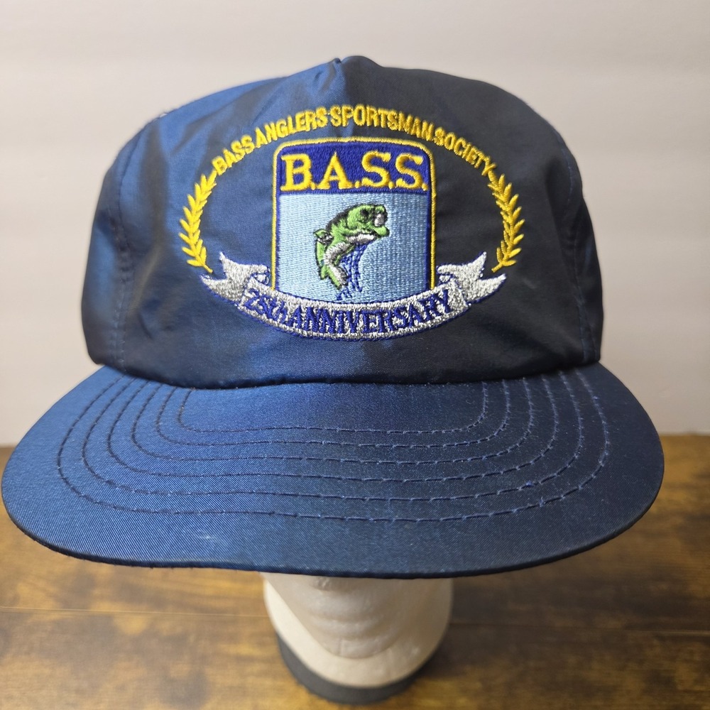 Vintage B.A.S.S. 25th Anniversary Hat Bass Anglers Nylon Snapback Fishing Cap
